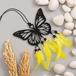 Latot Dream Catcher Car Hanging Handmade Hanging Wall Hangings, Home Decor Garden, Car, Outdoor, Bedroom Pack of 1 (BUTTERFLY-17)-image-69