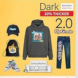 TransOurDream Dark 2.0 - Iron on Heat Transfer Paper for Dark T Shirts & Fabrics (Dark 2.0, 5 Sheets, A4) Printable HTV Heat Transfer Vinyl for Inkjet Printer Iron On transfers for T Shirts(TOD-D2-5)-image-17