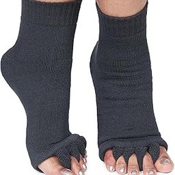 Aegon Foot Alignment Socks Cotton | 5 Toe Separator | For Foot Pain Relief | Bunion Corrector | Hallux Valgus | Plantar Fasciitis | 1 Pair (Grey)-4