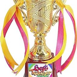 Victory ABS Best Teacher Trophy Award for Teacher || Golden Colour Teacher's Day Special Trophy (7 inch) (Best Teacher Ever)-image-74