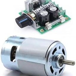 Aluminium Sp Electron Dc Motor Rs-775 12V High Torque High Power Low Noise Double Ball Bearing 12000Rpm With Dc 12V-40V 10A Pwm Motor Speed Controller Speed Change Control Switch-16