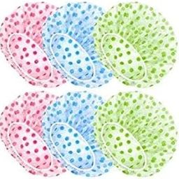 Multicolored and Multi-design Waterproof Elastic Caps BY RDOMI | Eva Free-Size Plastic Reusable Shower Caps for Women Girls | Men | Kids | Babies | Salons | Hair Treatment | Beauty Parlors (Pack of 6)-image-10