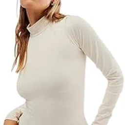 lulu and sky White Lace-up Back Bodysuit for Women Full Sleeve Modern Top|-picture-7