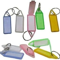 Plastic Writeable Name Key Tags Keychains (Assorted) - Pack of 20 Pcs-picture-32