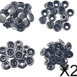 FABLOFT® 2x50x Snap Fasteners Press Stud Buttons for Leather Jacket Jeans Bag Clouses Black-image-32