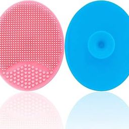Baby Bath Silicone Cradle Cap Brush/Exfoliating and Massaging Brush/Soft Kids Washcloth (Blue + Pink)-picture-8