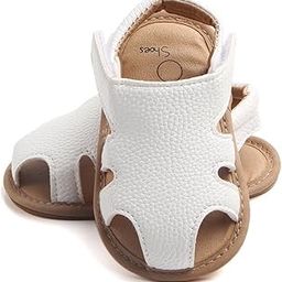MERISHOPP Baby Toddler Summer PU Hollow Sandals Boys Crib Pram Shoes First Walker 12-18M White Pu Leather + Rubber Sole. Baby Shoes-picture-40