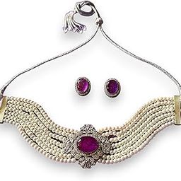 Amethyst Majesty Pearl Choker Set-image-2
