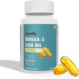 Omega 3 Fish Oil Capsules – 1000mg Omega-3 with 360mg EPA & 240mg DHA | Supports Heart, Brain, Joints & Skin Health | 60 Softgels-13
