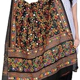 Indian Handicraft Cotton Women/Girl Casual Wear Kutch Ari Embroidery Dupatta-image-56