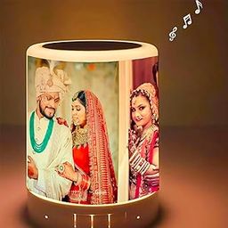 Harsh Personalized Gifts | Customized/Personalized Bluetooth Speaker with Photo | LED Table Top RGB Lighting | LED Crystal Moon Lamp Photo Frame | White Round Shape | Best Sound (Style 04)-30