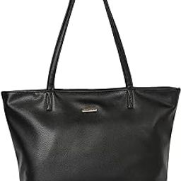 Solid Tote Bag for Women with Dual Shoulder Straps | External Quick Access Pocket & Spacious Zipper Compartment-17