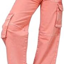 Women Cargo Jeans | High Waist Stretchable Wide Leg Straight Fit Denim| Boyfriend Jeans for Women-image-72