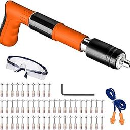 Caramote Mini Manual Nail Gun Set with 50 Pcs Nails Concrete Fastening Tool Manual Steel Nail Gun 4 Gears Power Adjustable Wall Nail Shooting Machine for Cement Wall Wire Hider Fixture (Orange)-15