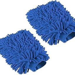 Kuber Industries 2 Pcs Microfiber Double Sided 50GSM Car Washing Gloves | Super Absorbent Chenille Mitt Gloves - Perfect Wash Cleaning for Bike, Auto, Cars Interior and Exterior | Blue-image-93