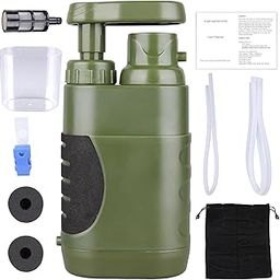 Portable Hand Pump Water Filter,100000Gallons Camping Water Filter Survival,3-Grade Backpacking Water Filter System 0.01ÃŽ¼m Camping Water Purifier for Family-Outdoor,Emergency-image-46