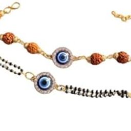 Needs Jaipuri Rakhi Evil Eye Bracelet, Bhaiya Bhabhi Combo Set, Unisex Adult-image-3
