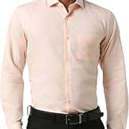 Peter England Men's Classic Textured Slim Fit Full Sleeve Shirt | Wonder Fabric | Cotton Rich | Premium Dobby-image-0