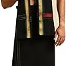 RAMRAJ Mens Solid Cotton Dhoti with Border and Towel-image-59