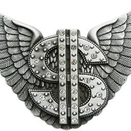 Vintage Rhinestones Angel Wings US Dollar Belt Buckle Gurtelschnalle-image-67