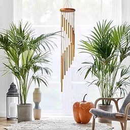 NATURAL MELODY Large Wind Chime for Home, Garden, Patio, Decoration and Meditation and Best Gift for Birthday, Anniversary, Home VASTU Pooja Elegant Chime for Garden (36 Inch, Gold)-image-82