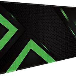 Amazon Basics Extended Gaming Mouse Pad Desk Mat for Computer Laptop| Stitched Embroidery Edges| Non-Slip Rubber Base | Keyboard Mouse Pad for Office & Home (795mm x 298mm x 3.45mm) - Green Stripes-27