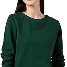 Cozy Classic: Women's Round Neck Full Sleeve Plain Sweatshirt For Winter�s (Large, Bottle Green)-image-93