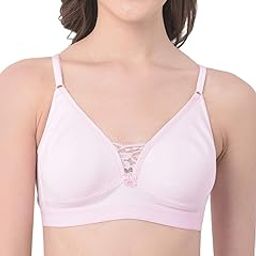 Women's Cotton Rich Solid Non-Padded Full Cup Wire Free T-Shirt Bra - Light Pink-image-42