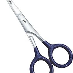 DANIAL 4 Inches Stainless Steel Hair Cutting Scissors for Mustache, Beard, Nose and Eyebrow Grooming -Rubber Coated Grip - Travel Friendly-11