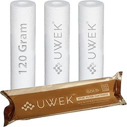 UWEK Gold High Density Spun Filter for Water Purifier, Water Filter Cartridge 10 inch 5 Micron, RO Pre Filter Cartridge 120 gm, Sediment Filter Candle Suitable for Pre-Filter Housing (Pack of 4)-image-20