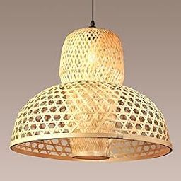 Habere India-All the Cultures Fabricating India Bamboo Lampshade | Bamboo Pendant Lamp | Pendant Lamps| Cane Lampshade | Rattan Lamp Shade | Wicker Lamps (Diameter 50 CM, Height 40 CM)-21