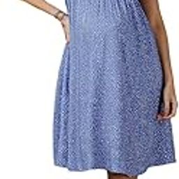 Women's Fit And Flare Knee Length Rayon Maternity Dress/Pregnancy Dress/Easy Breastfeeding Dress/Western Dress with Zippers for Nursing Pre and Post Pregnancy-image-59