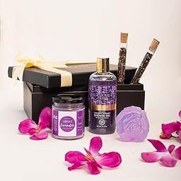 Hamper Gift for Girlfriend/Women/Her | Combo Pack of 4 Items - Shower Gel | Tea | Candle | Soap | Anniversary Birthday gift for Girlfriend/Women/Sister-44