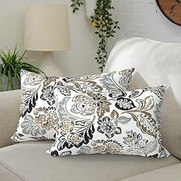 DYTXIII Set of 2 Outdoor Lumbar Pillow Covers Waterproof 12 x 20 Inch, Rectangle Decorative Fade Resistant Throw Pillowcase for Balcony, Porch, Couch and Patio Furniture Use - Dailey Tan-14