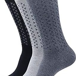 SocksXpress Men's Checks Cotton Crew - Black, White, D.Grey (Pack of 3)-image-53
