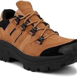 Men's Outdoor Hiking Shoes, Tan Suede, Chunky Rubber Sole, Lace-up Casual Style-image-48
