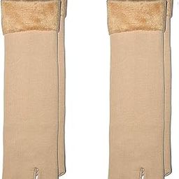 Winter Warm Fleece Socks Unisex, Ankle Length, 2 Pair Beige velvet Socks with Thumb-image-118