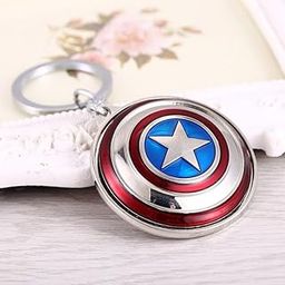 Yaa Catchy Captain America Shield Keychain Heavy Metal Keyring, Rotating Sliver for (Captain America Lovers)-36
