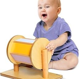 Intellibaby Premium Wooden Spin Around Drum Toy, Develops Wrist Strength With Every Spin,Montessori Toy, Rainbow Spinner Toy, Encourages Curiosity & Movement, BIS Certified,Gift for Toddlers,6+ Months-image-53