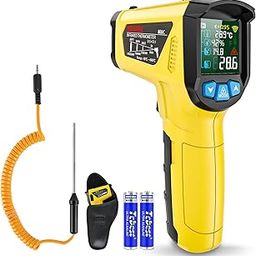 Infrared Thermometer, MESTEK Temperature Gun Digital Laser IR Thermometer Temp Gun with K Probe for Cooking, Home Repairs, -58ââ€žâ€°~1472ââ€žâ€°(-50ââ€žÆ’~800ââ€žÆ’) Adjustable Emissivity Humidity-image-3