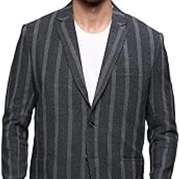 showoffff SHOWOFF Men's Charcoal Slim Fit Single-Breasted Blazer SOBLZ-091-4_Charcoal-picture-34