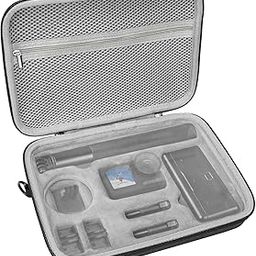 GEEKRIA Action Camera Protective Case Carrying Case, Compatible with DJI Osmo Action 5 Pro/4/3 Action Camera, Travel Storage Bag with Cable Storage (Dark Grey)-image-46