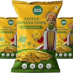 Beyond Snack Nendran Kerala Banana Chips | Sour Cream Onion Parsley | Thin Crunchy Crispy Snack |300g (100g*3packs)-image-64