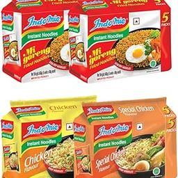 Indomie Combo Of Mi Goreng (10 Packets) Special Chicken And Chicken Flavour, 5 Packets Each Powder, 85 G-32