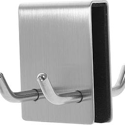 GLEAVI Door Towel Rack Dual-Sided Stainless Steel Hook for Bathroom Kitchen Non- Glass Protector Removable Organizer Hanger for Towels Hats and Scarves-20
