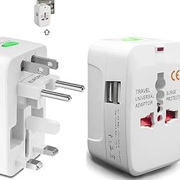 Corgo Universal Travel Adapter, International All in One Worldwide Travel Adapter and Wall Charger with USB Ports with Multi Type Power Outlet USB 2.1A,100-250 Voltage Travel Charger (Black)-25