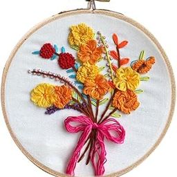 CALANDIS Embroidery Starter Kit with Flower Pattern DIY Cross Stitch Crafts Flower 1 | Crafts | Needlecrafts & Yarn | Embroidery & Cross Stitch | Hand Embroidery Kits-image-61