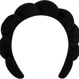 INHEAVEN Terry Cloth Facial Headband Set, 1 Pack, Spa Headbands for Face Washing, Makeup, Skincare (black)-27