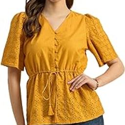 V Neck Schiffli Top-picture-26