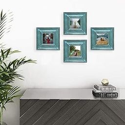 Green Decor ® Antique Wooden Photo Frame .Turquoise Distress Wall Decor Home Decor Natural Wood Photo Frame Photo Size : 4 x 4 inches-image-63